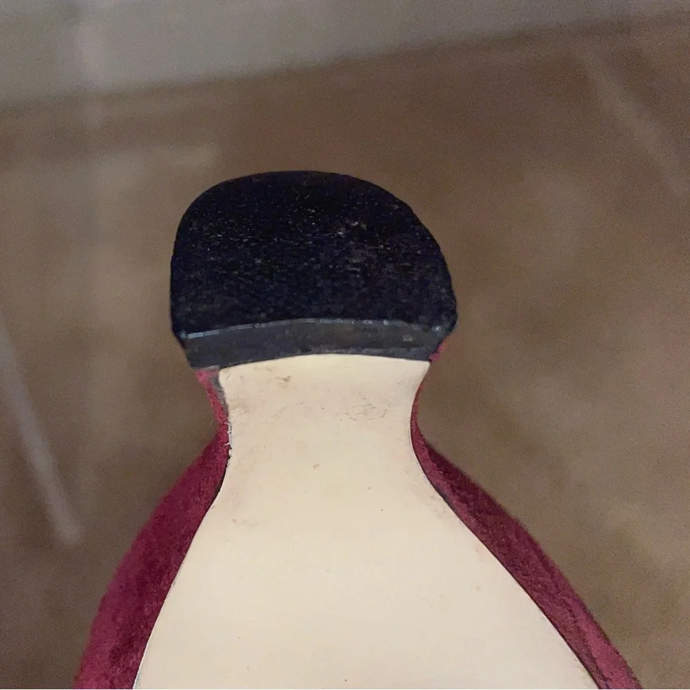 Vintage 1990’s Beautiful Wine Burgundy Suede Heels Women’s, Size 8 EUC! - Picture 6 of 11